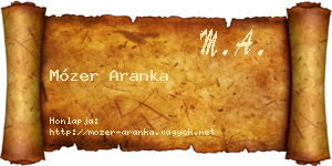 Mózer Aranka névjegykártya