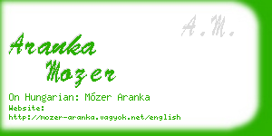 aranka mozer business card