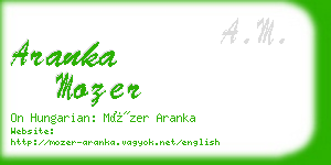 aranka mozer business card